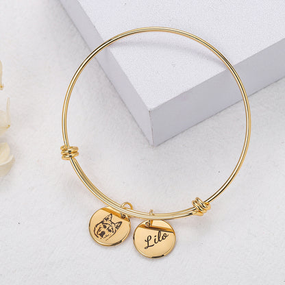 Charmed braclet with pet name