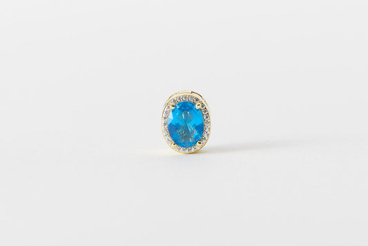 CharmedPaws Eternal Bond Collection – Gentle Giant (Blue) - 925 Sterling Silver 14K Gold-Plated Charm Clips (collar)