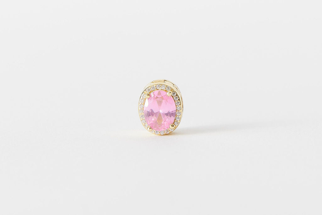 CharmedPaws Eternal Bond Collection – Playful Blossom (Pink) - 925 Sterling Silver 14K Gold-Plated Charm Clips (collar)