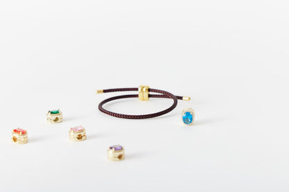 CharmedPaws Adjustable Stainless Steel Bracelet with 2 Pieces of Charm Stoppers