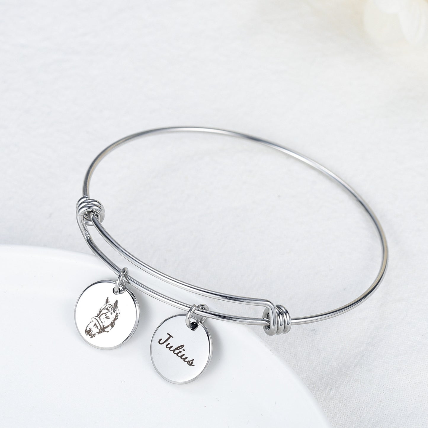 Charmed braclet with pet name